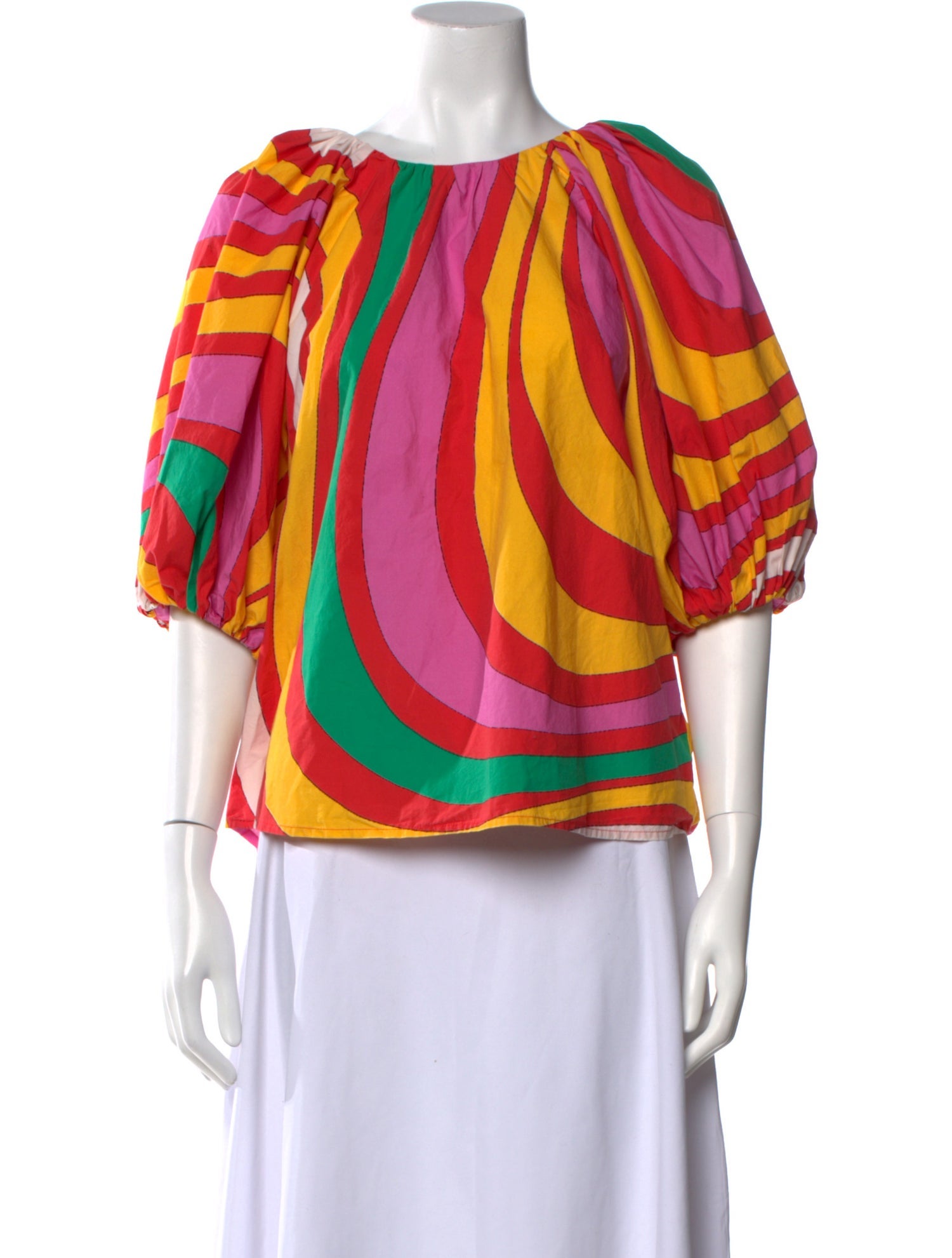 RHODE Printed Bateau Neckline Blouse