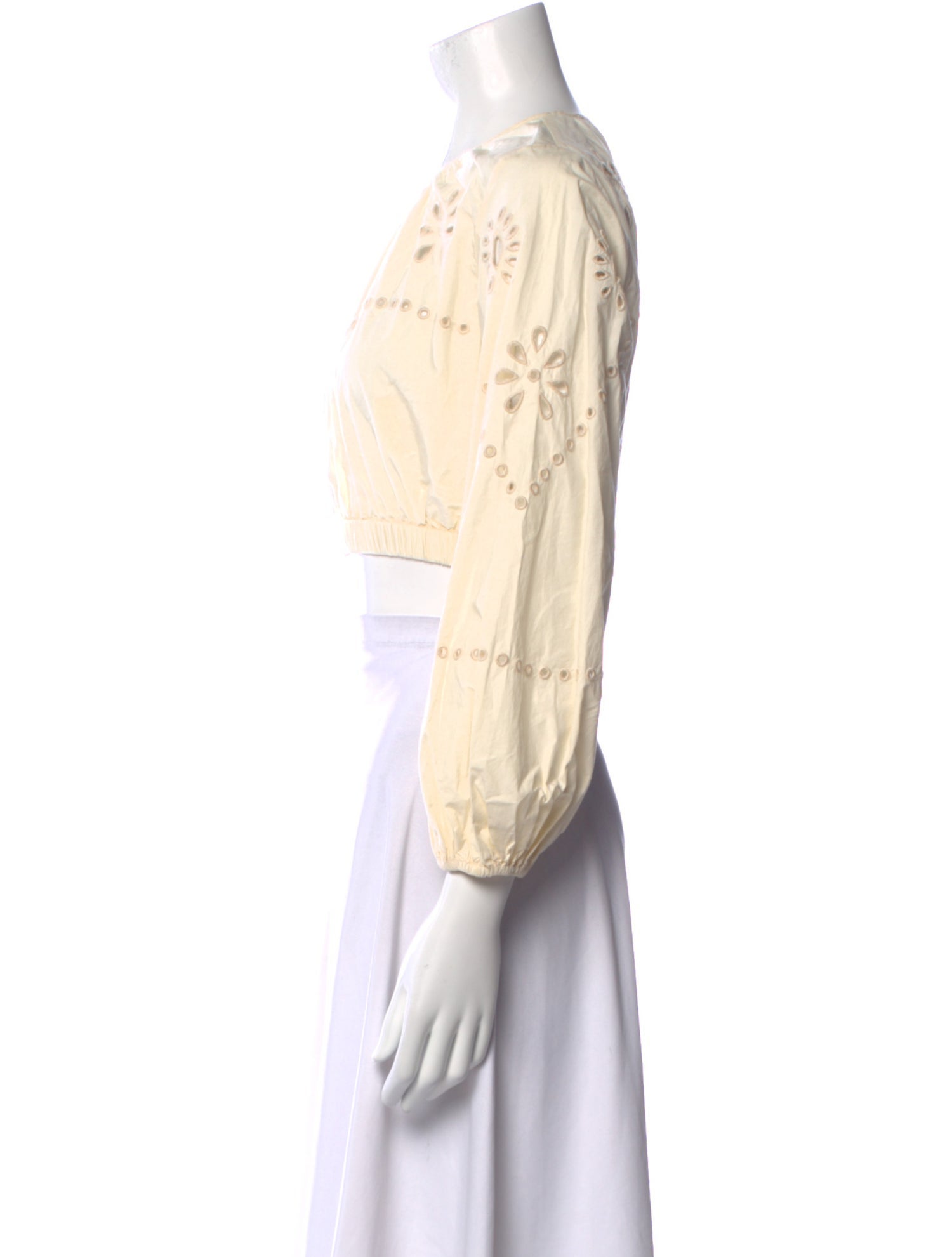 RHODE Crew Neck Long Sleeve Crop Top