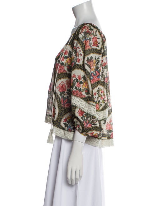 RHODE Floral Print V-Neck Blouse