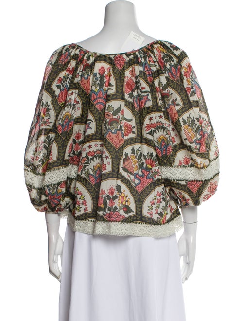 RHODE Floral Print V-Neck Blouse