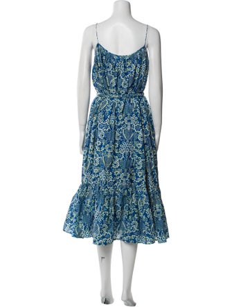 RHODE Floral Print Midi Length Dress