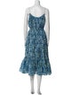 RHODE Floral Print Midi Length Dress