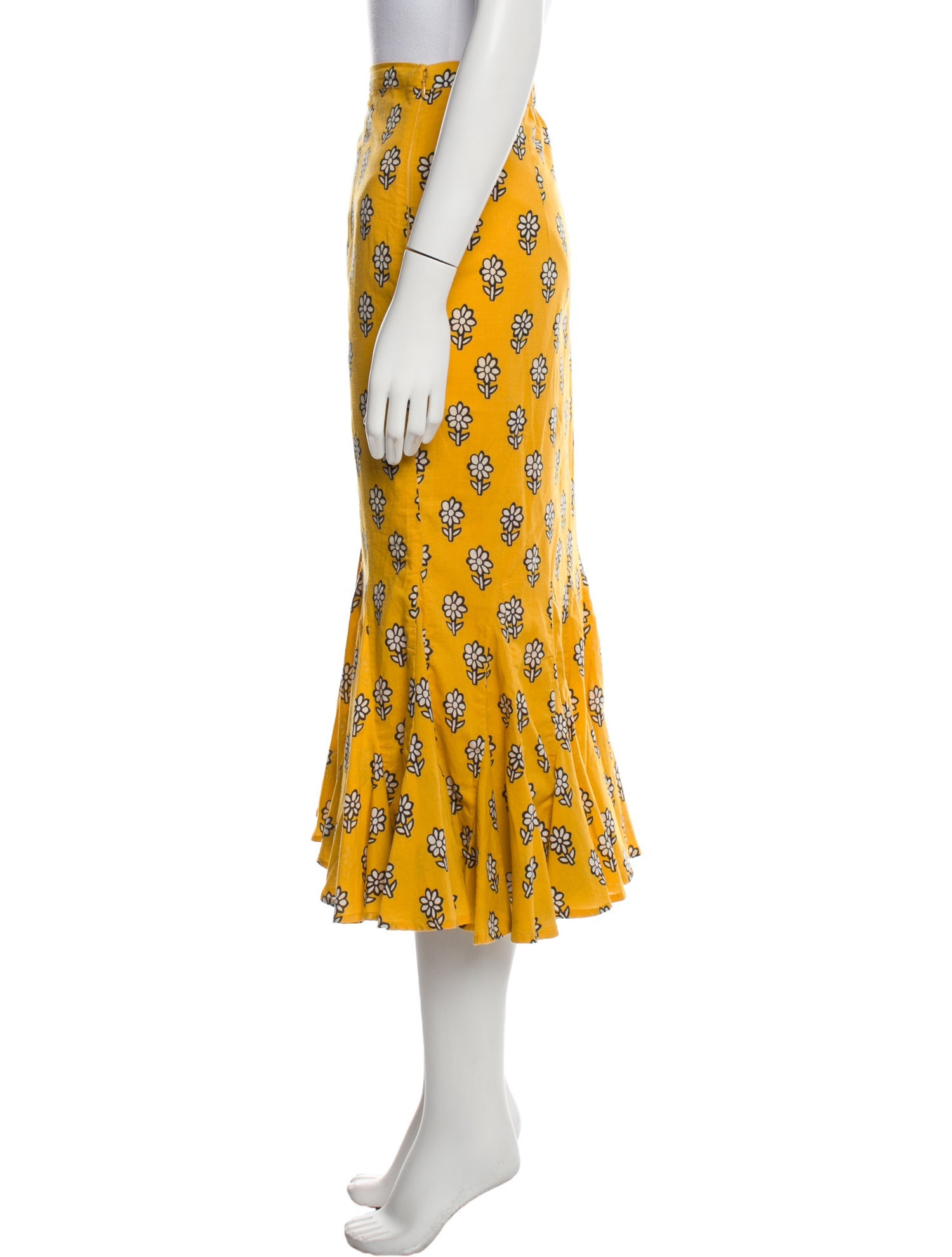 RHODE Printed Midi Length Skirt