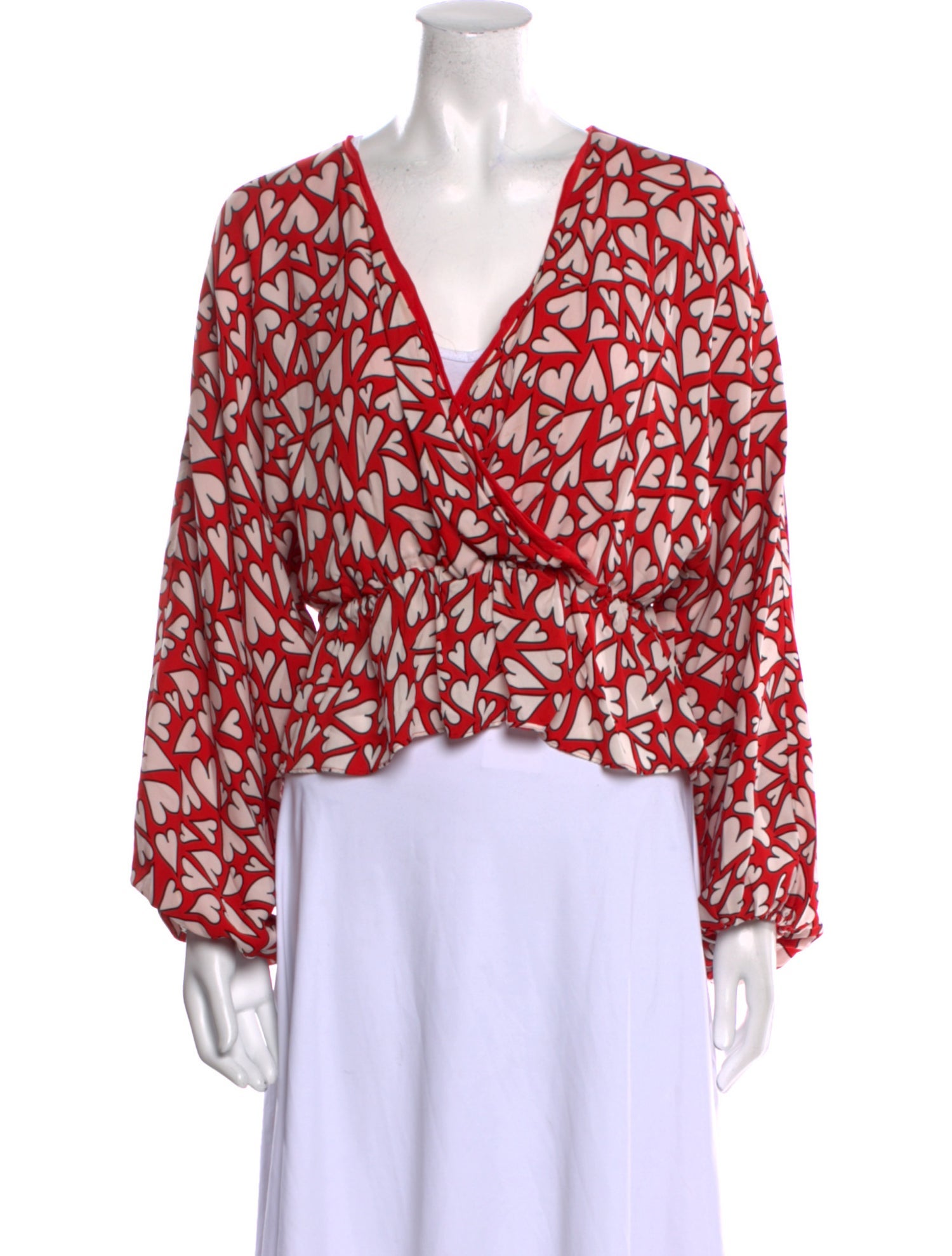 RHODE Printed V-Neck Blouse