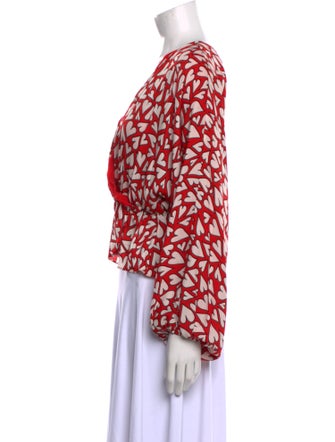 RHODE Printed V-Neck Blouse