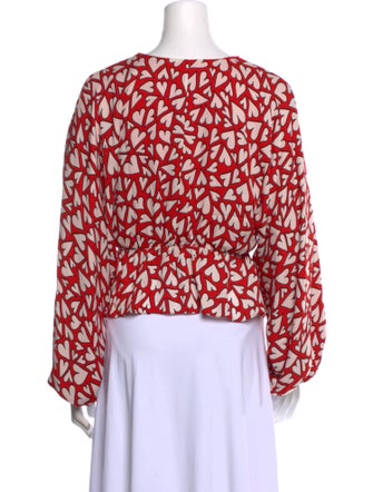 RHODE Printed V-Neck Blouse