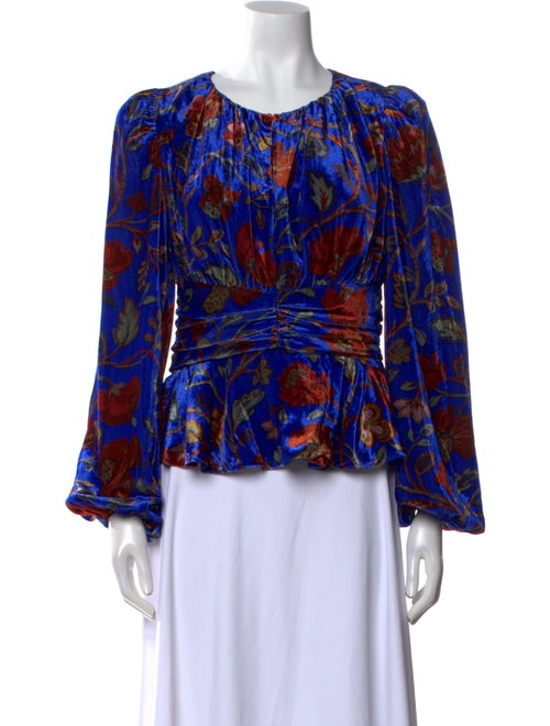 RHODE Floral Print Scoop Neck Blouse