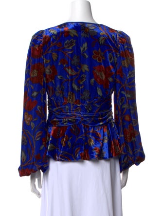 RHODE Floral Print Scoop Neck Blouse