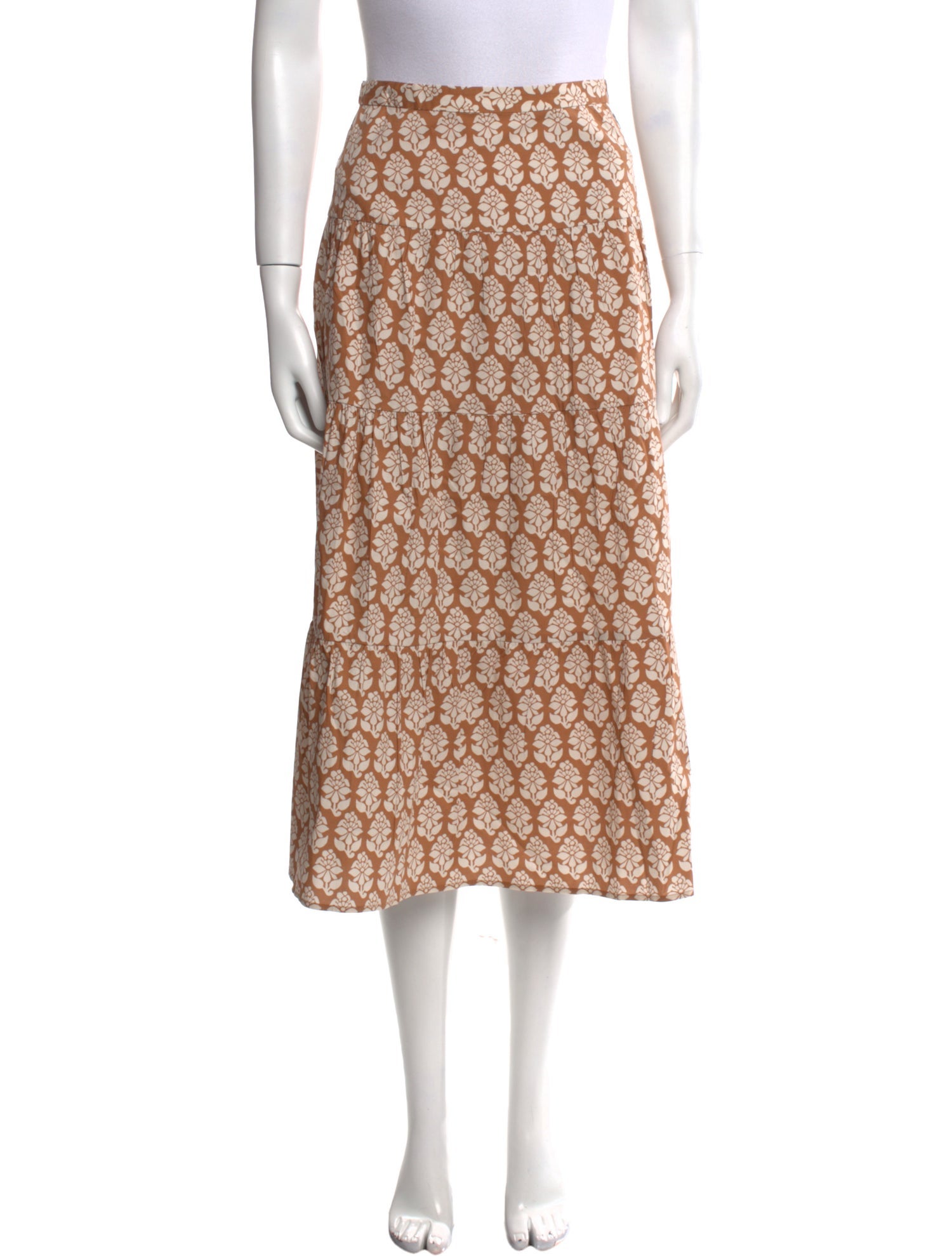 RHODE Printed Midi Length Skirt