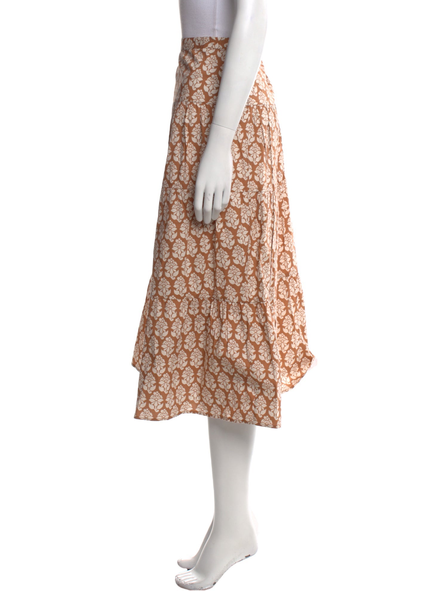 RHODE Printed Midi Length Skirt