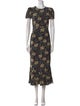 RHODE Floral Print Midi Length Dress