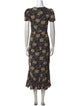 RHODE Floral Print Midi Length Dress