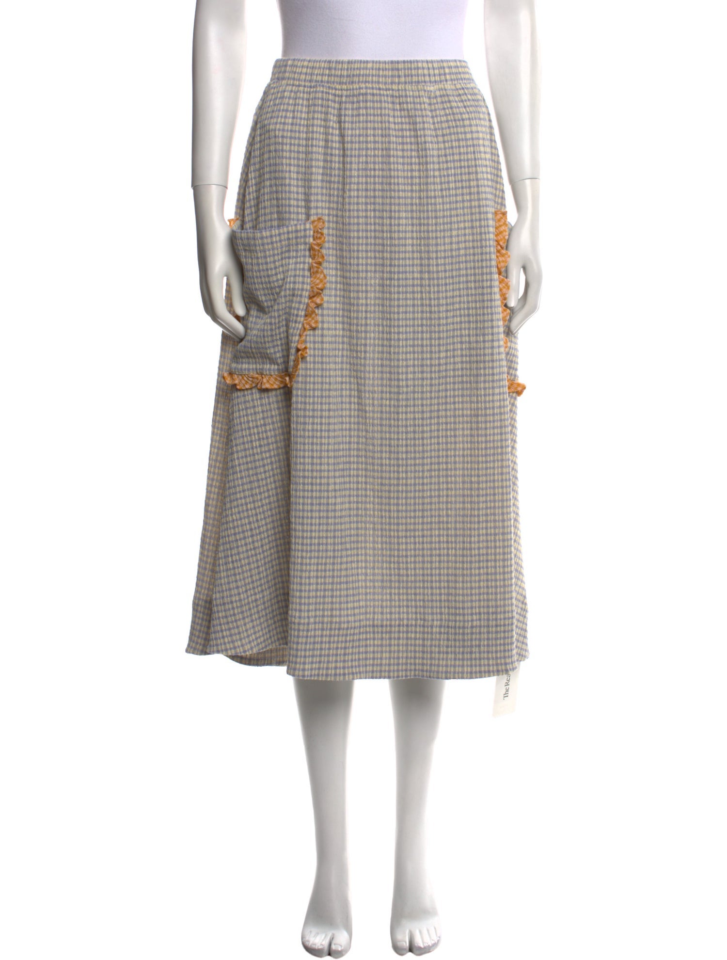 RHODE Plaid Print Midi Length Skirt