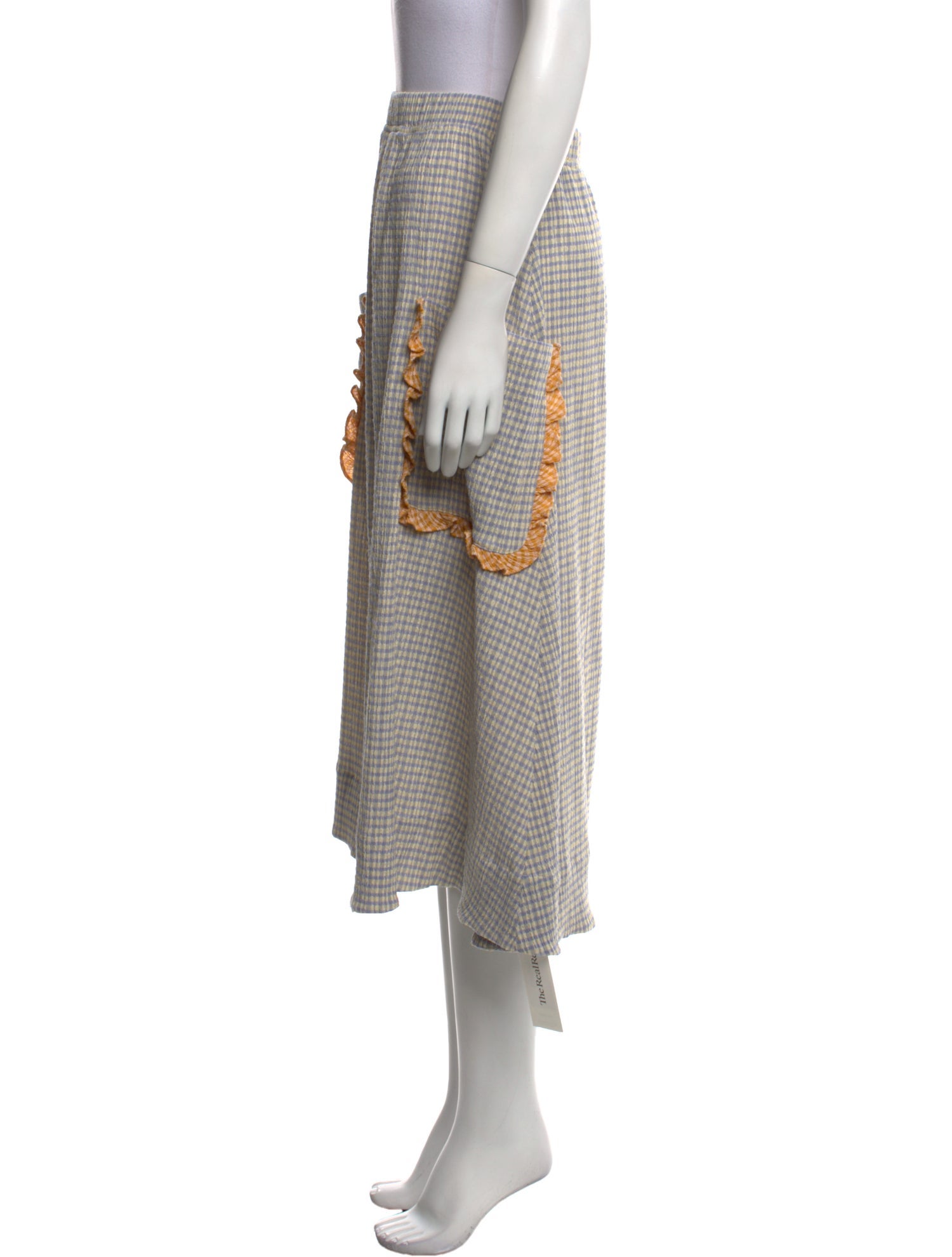 RHODE Plaid Print Midi Length Skirt