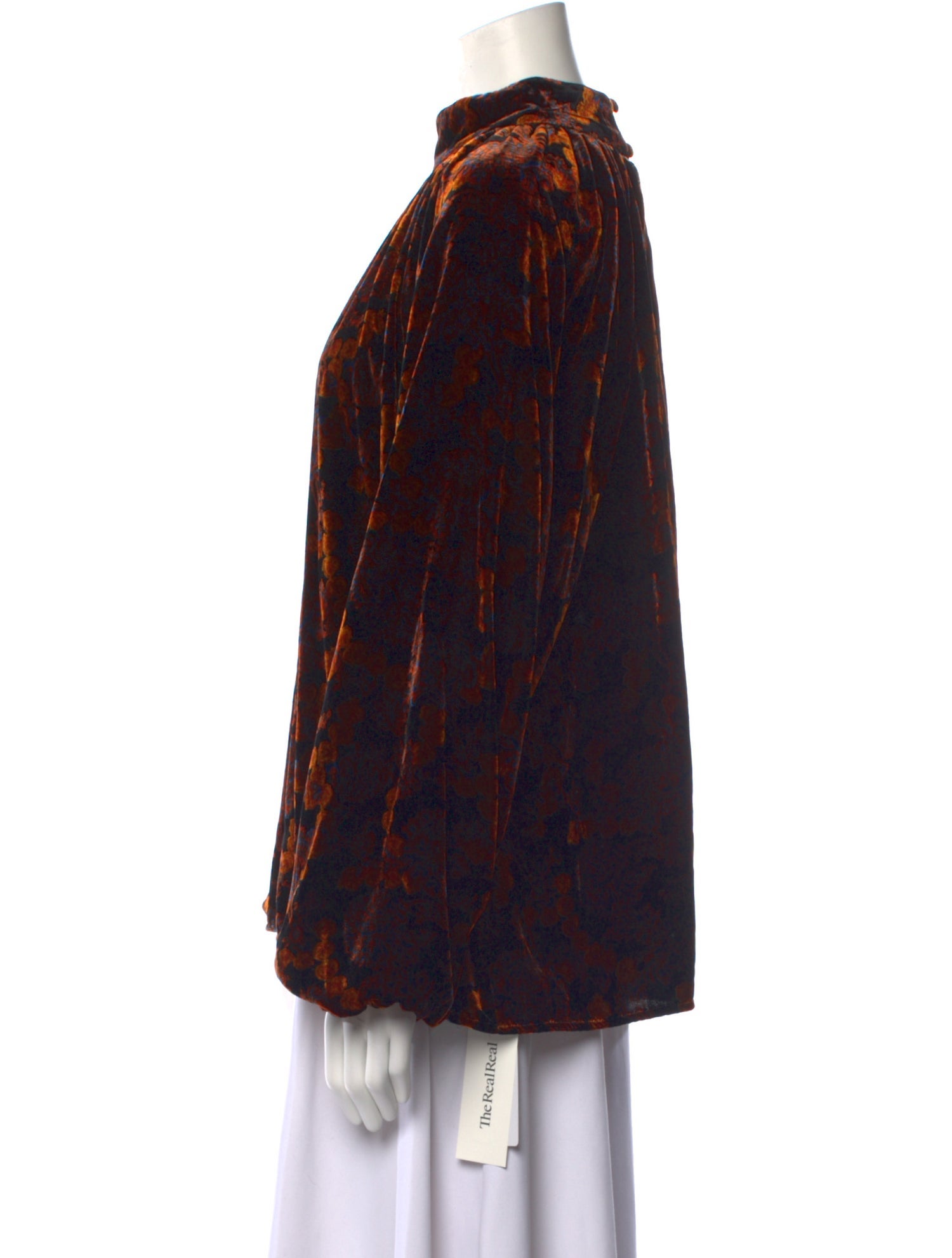 RHODE Printed Mock Neck Blouse