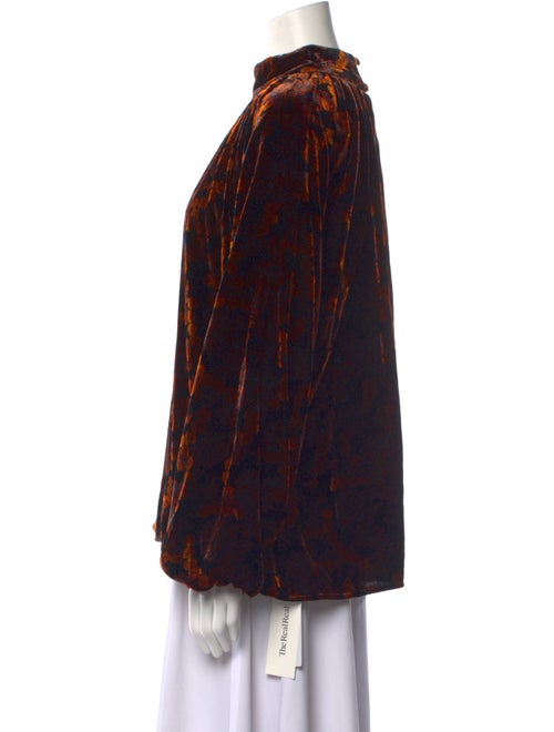 RHODE Printed Mock Neck Blouse