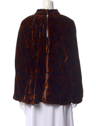 RHODE Printed Mock Neck Blouse