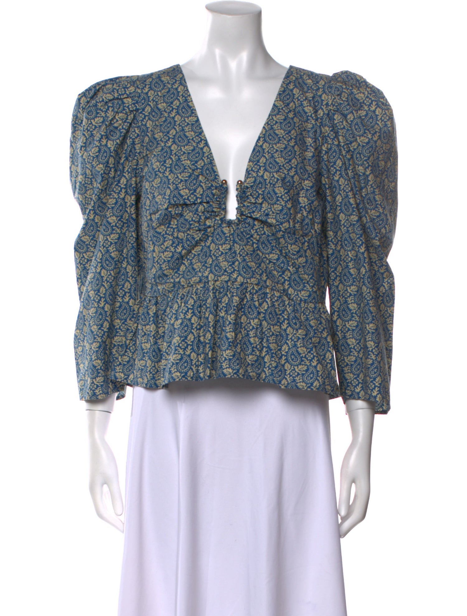 RHODE Printed Plunge Neckline Crop Top