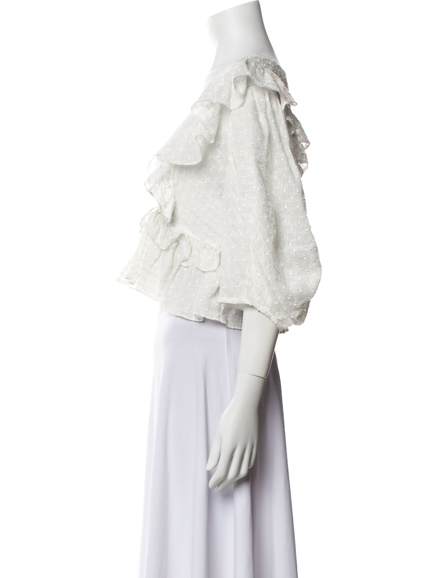 RHODE V-Neck Three-Quarter Sleeve Crop Top