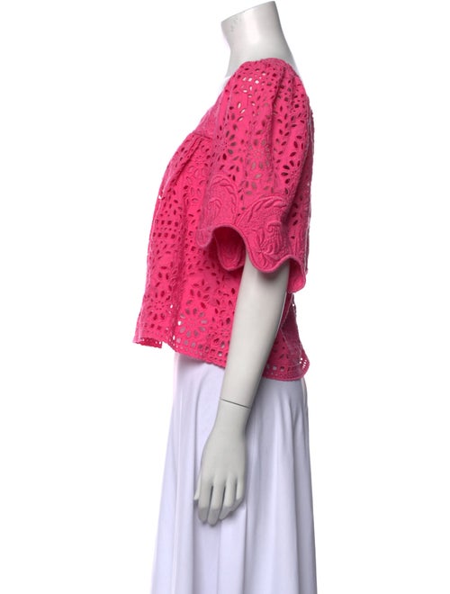 RHODE Lace Pattern Square Neckline Crop Top