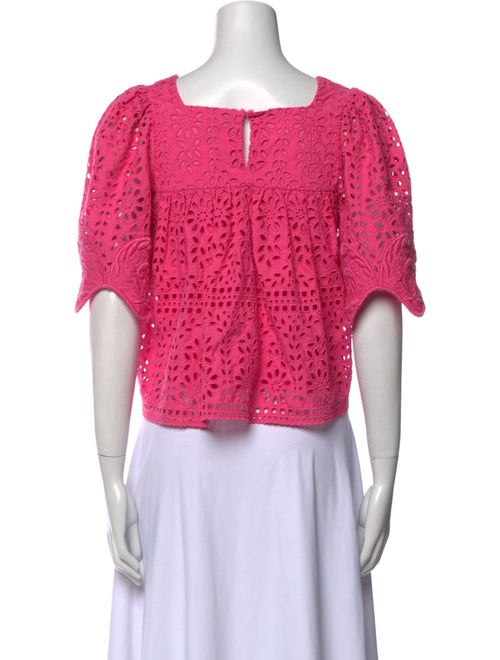 RHODE Lace Pattern Square Neckline Crop Top