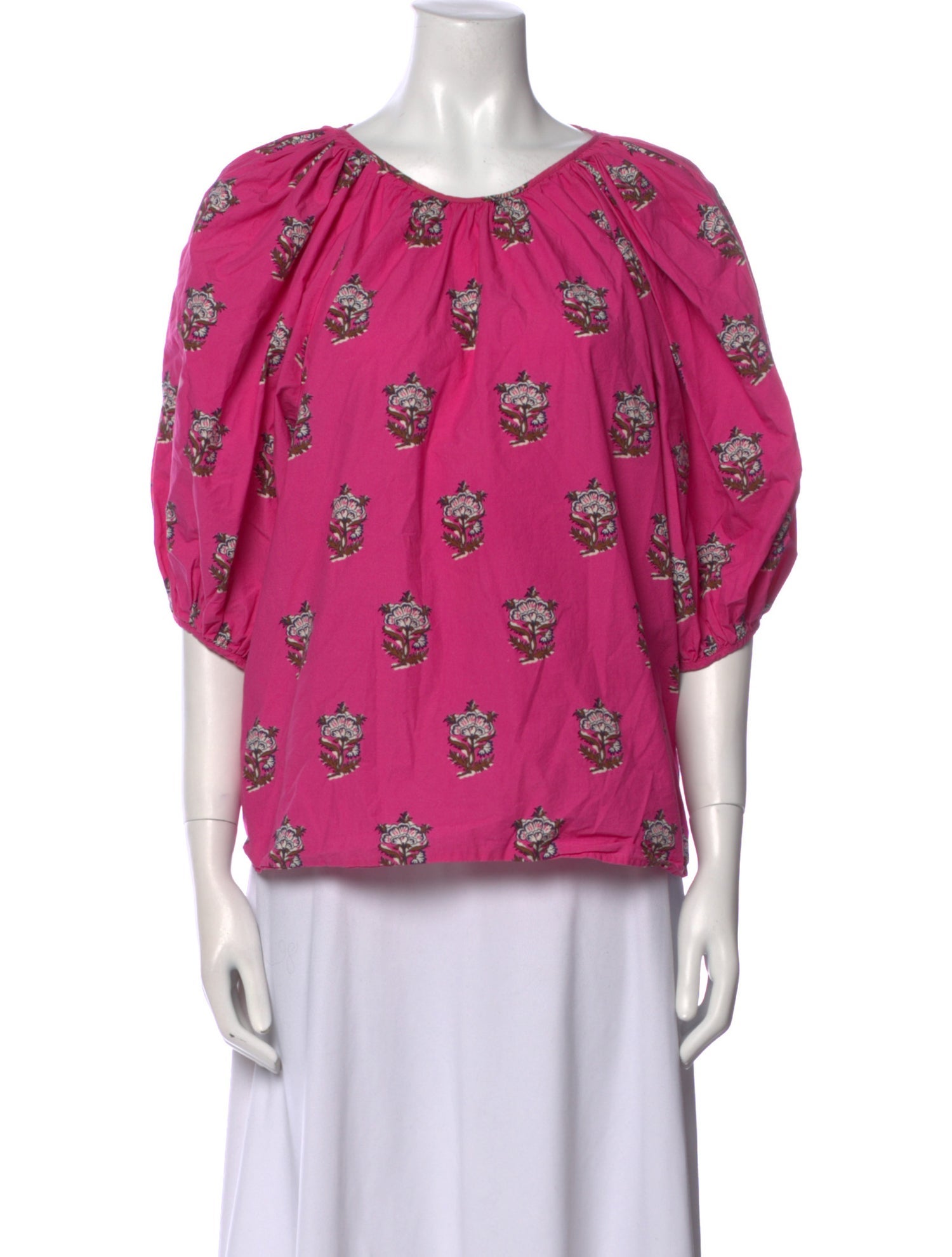 RHODE Printed Bateau Neckline Blouse