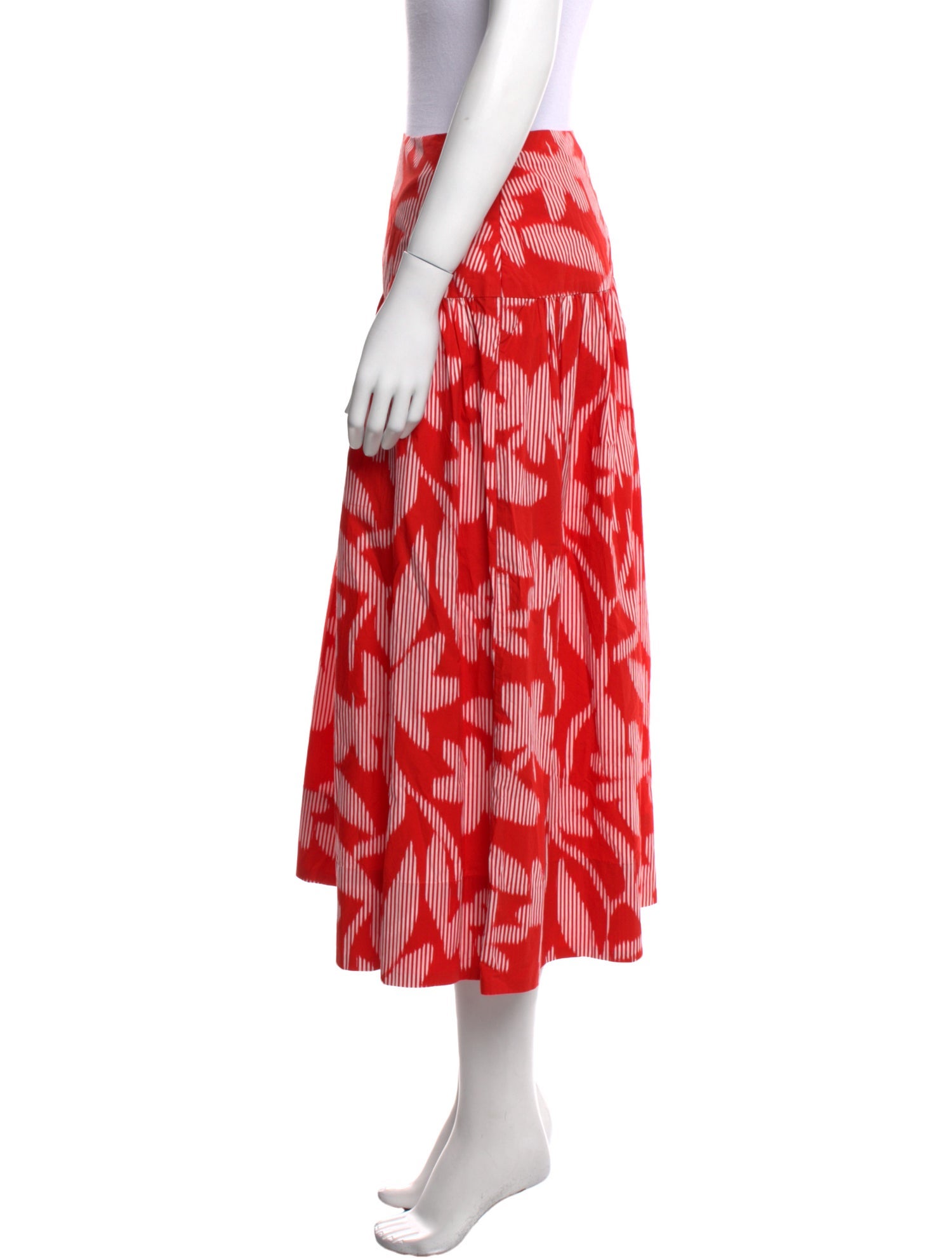RHODE Printed Midi Length Skirt