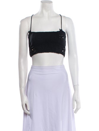 RHODE Square Neckline Sleeveless Crop Top