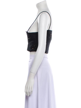 RHODE Square Neckline Sleeveless Crop Top