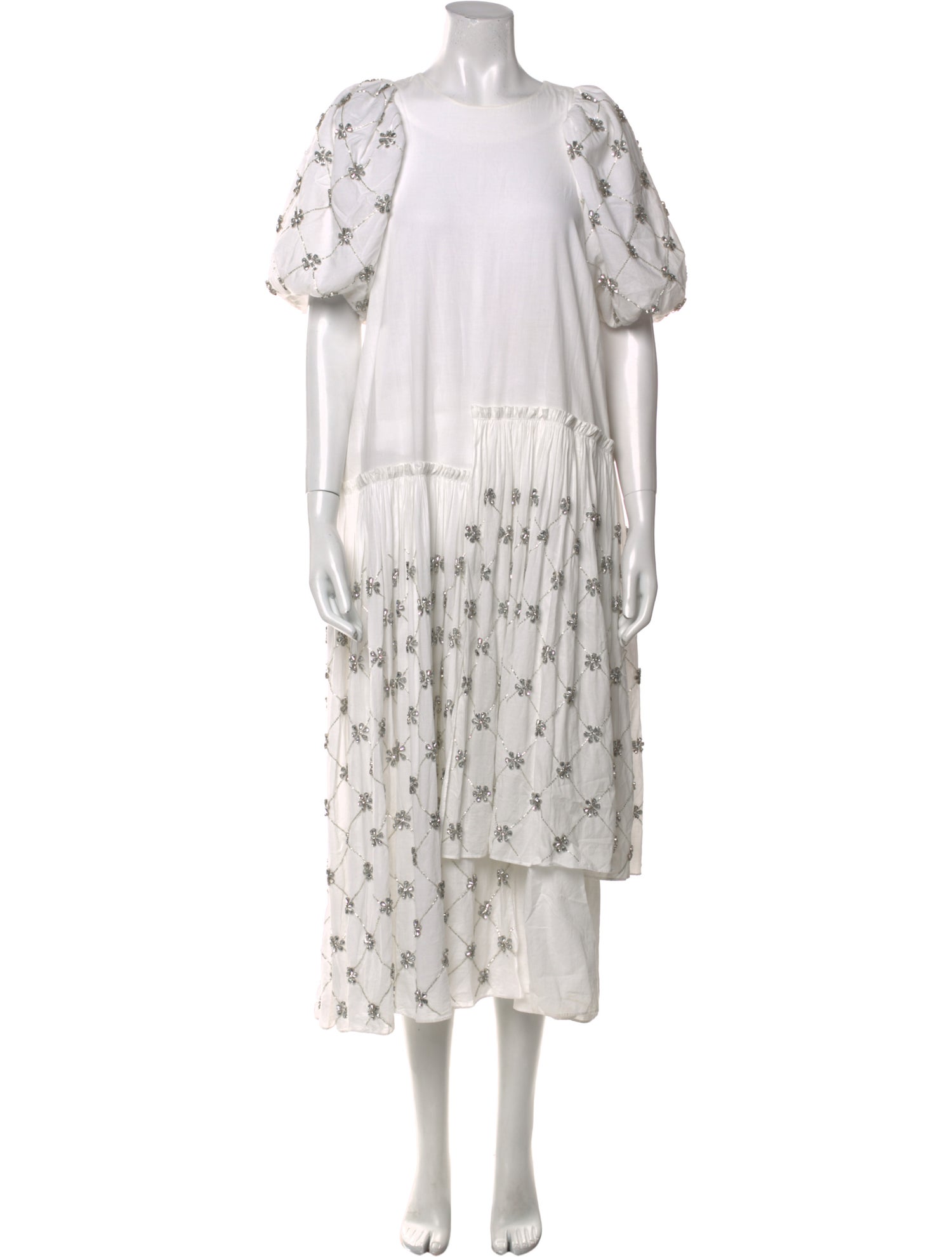 RHODE Floral Print Midi Length Dress