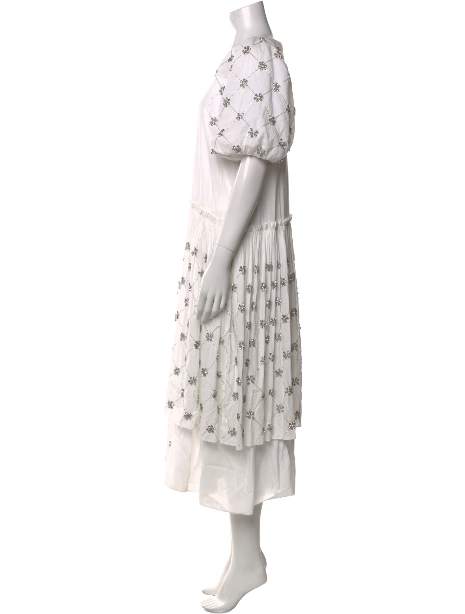 RHODE Floral Print Midi Length Dress