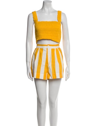 RHODE Striped Pleated Accents Skirt Set