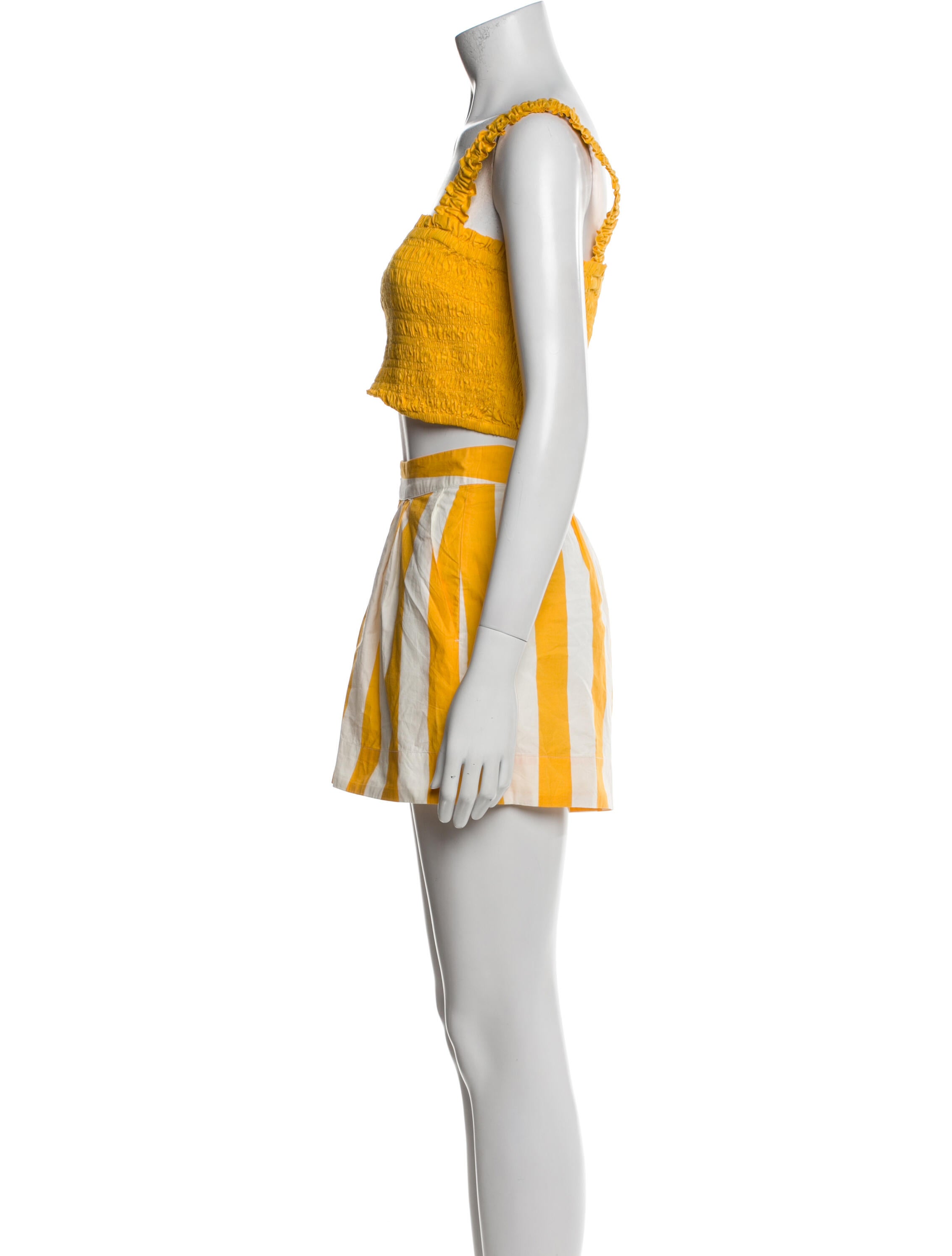 RHODE Striped Pleated Accents Skirt Set