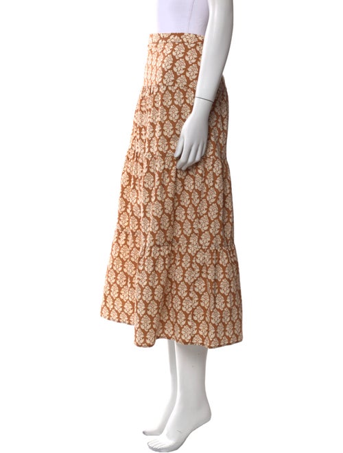 RHODE Floral Print Midi Length Skirt