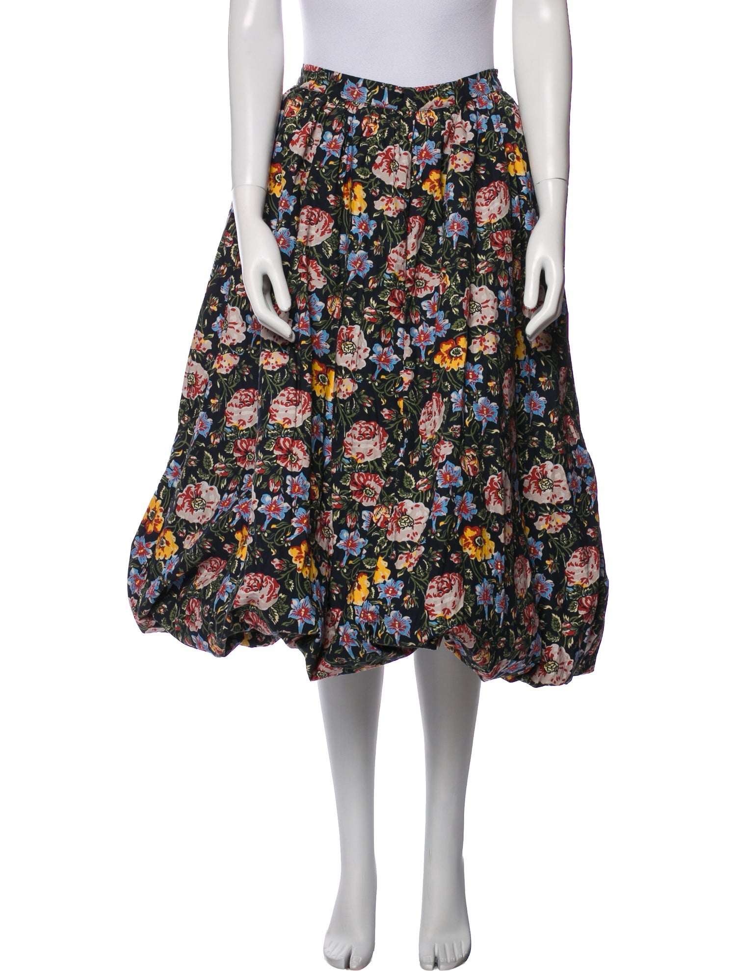 RHODE Floral Print Midi Length Skirt
