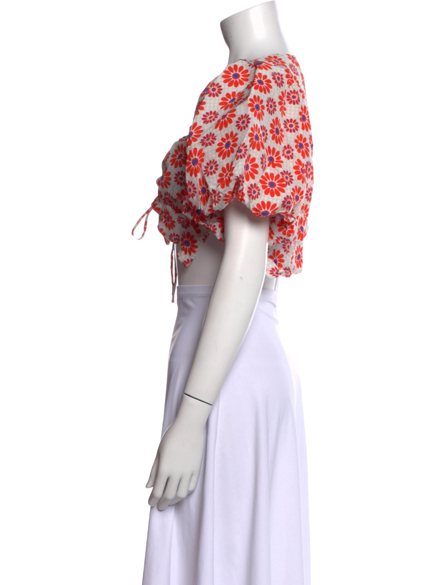 RHODE Floral Print V-Neck Crop Top