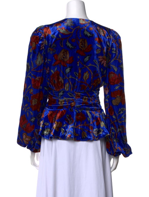 RHODE Floral Print Scoop Neck Blouse