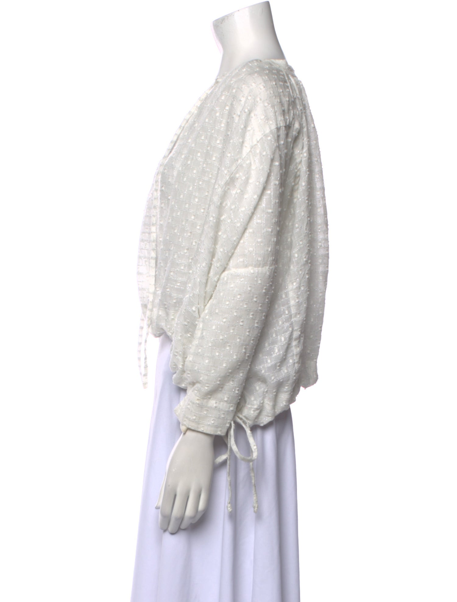 RHODE V-Neck Three-Quarter Sleeve Crop Top