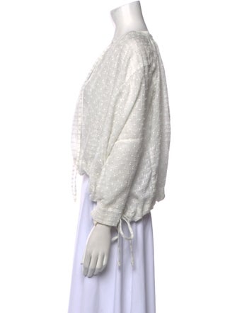 RHODE V-Neck Three-Quarter Sleeve Crop Top