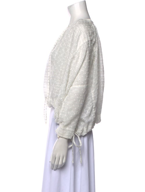 RHODE V-Neck Three-Quarter Sleeve Crop Top