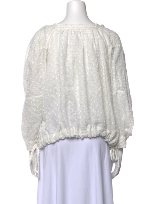 RHODE V-Neck Three-Quarter Sleeve Crop Top