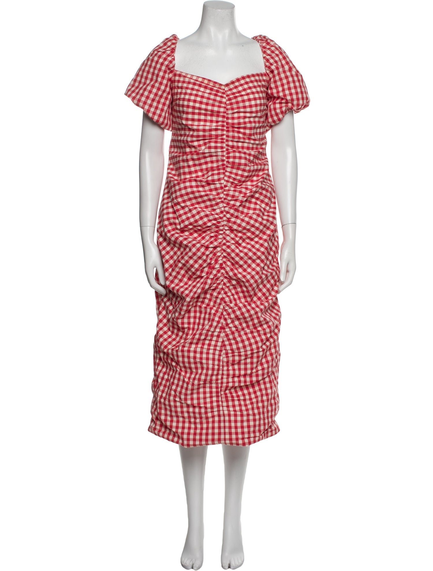 RHODE Plaid Print Long Dress