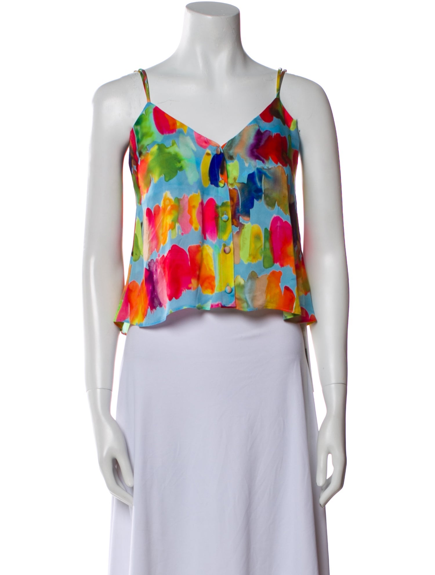 RHODE Printed V-Neck Crop Top