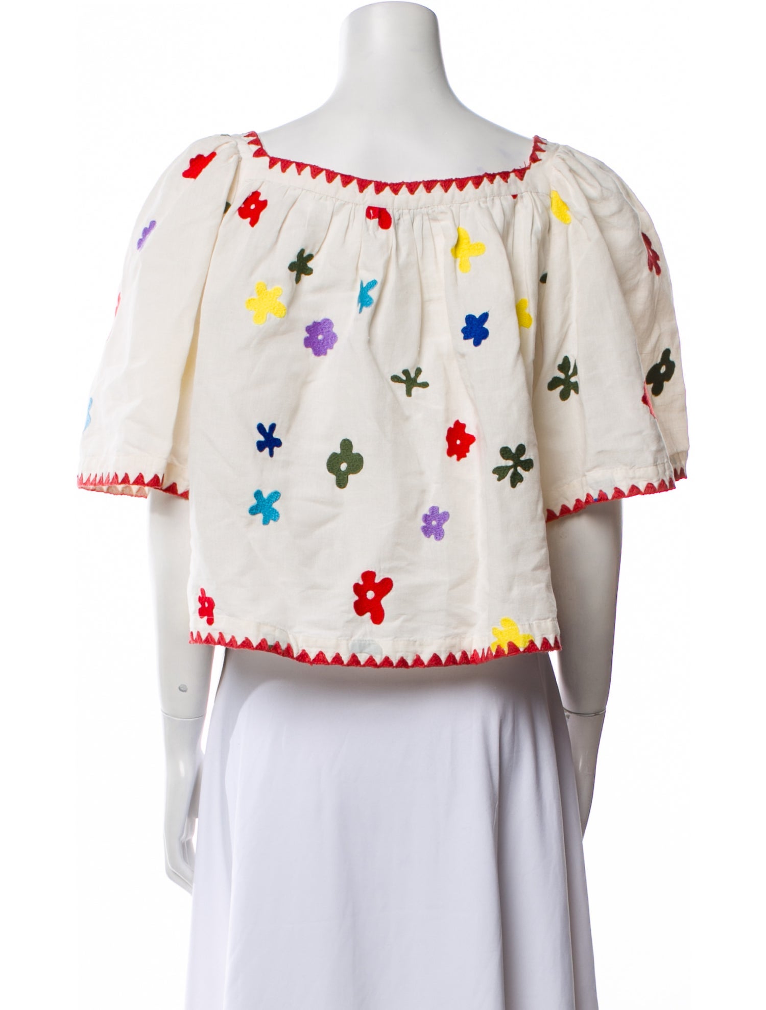 RHODE Floral Print Square Neckline Crop Top