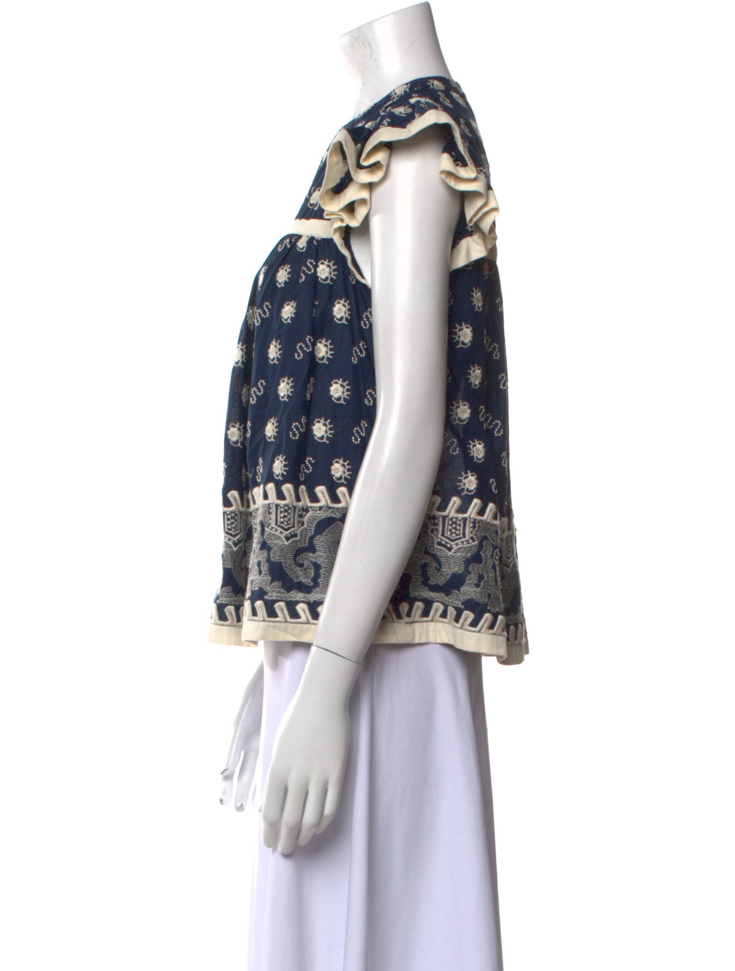 RHODE Printed V-Neck Top