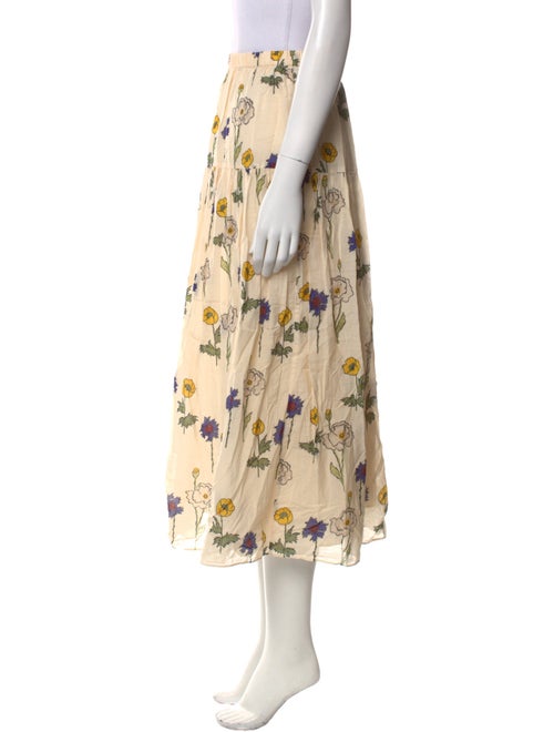 RHODE Floral Print Midi Length Skirt