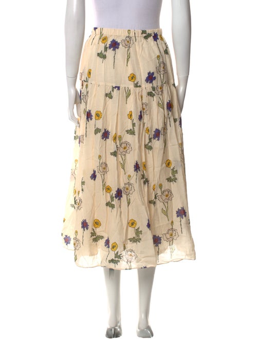 RHODE Floral Print Midi Length Skirt