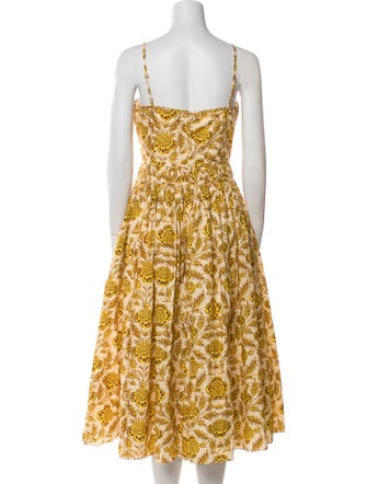 RHODE Paisley Print Midi Length Dress