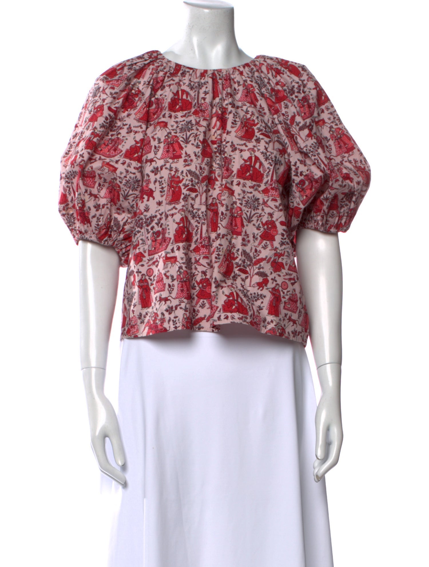 RHODE Floral Print Crew Neck Crop Top