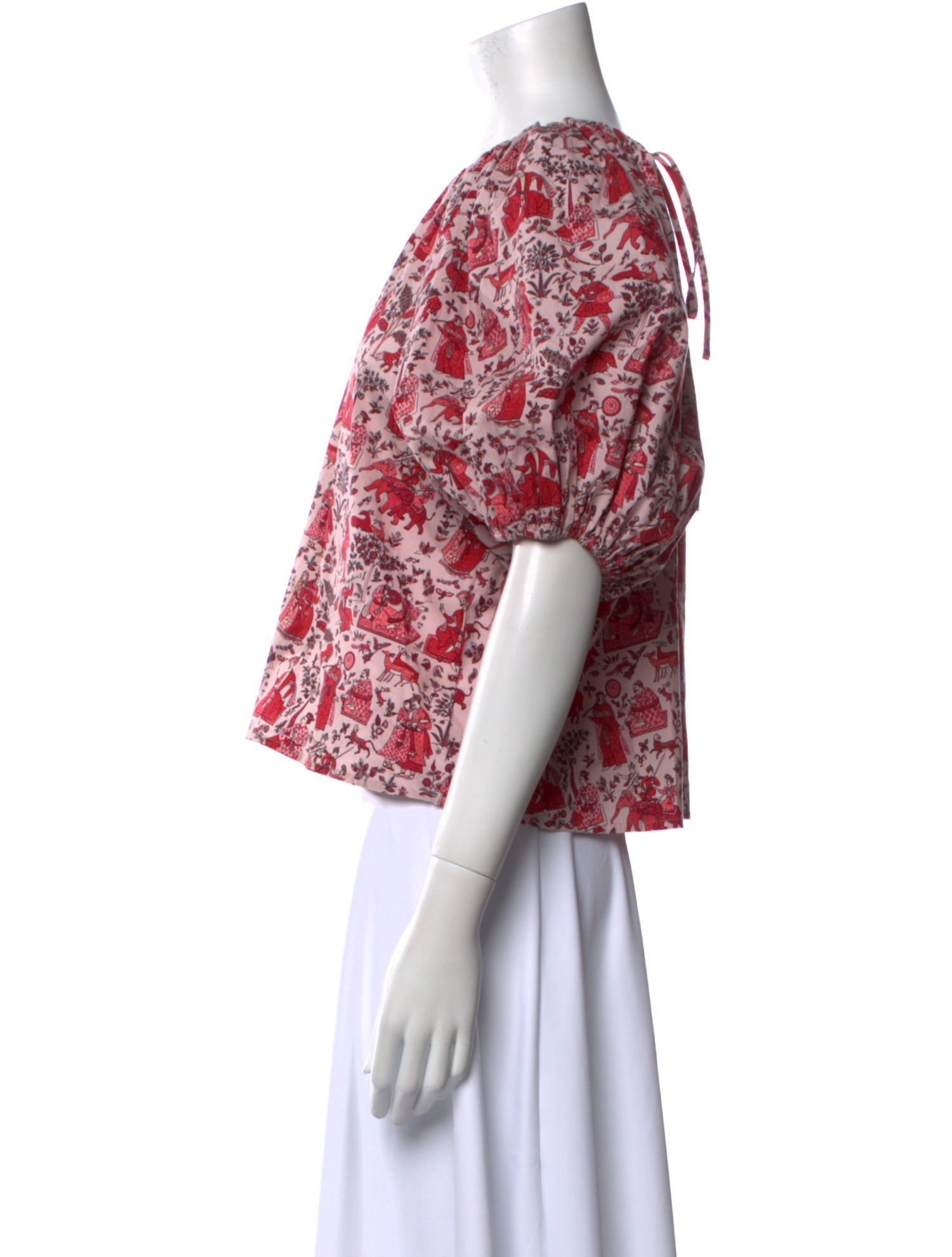 RHODE Floral Print Crew Neck Crop Top